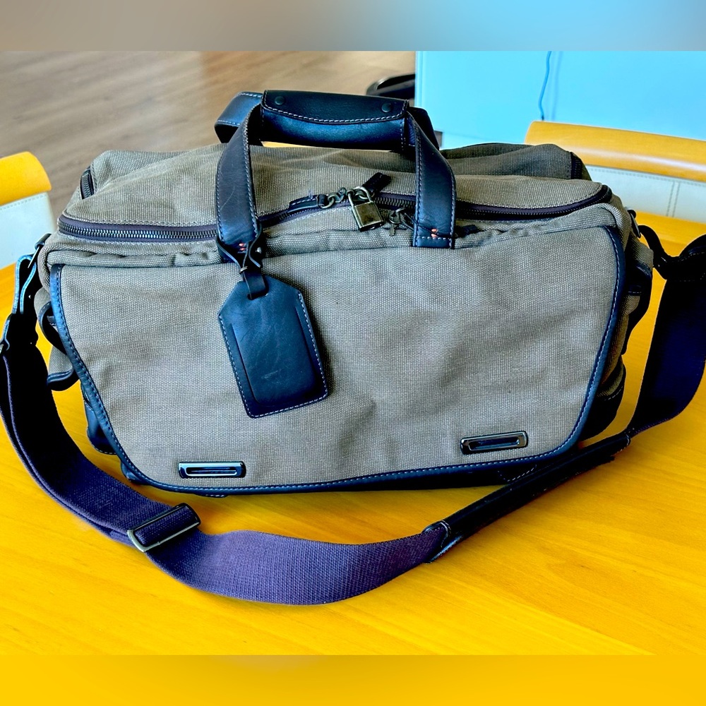 Dunhill Men’s Canvas With Leather Trim Duffel Bag